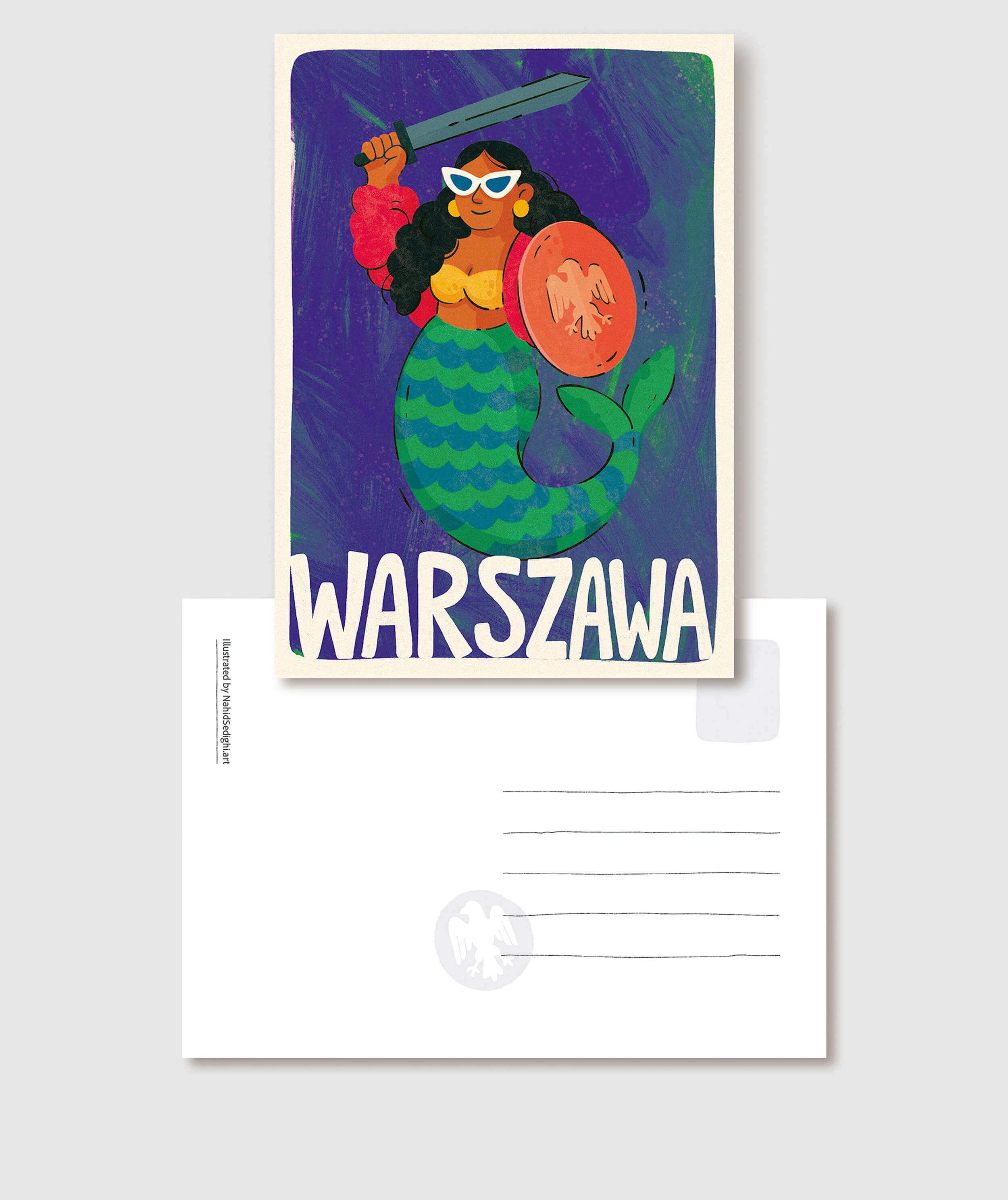 Warszawska Syrenka Postcard