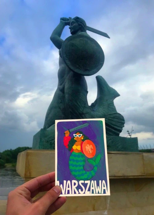 Warszawska Syrenka Postcard